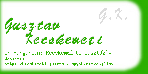 gusztav kecskemeti business card